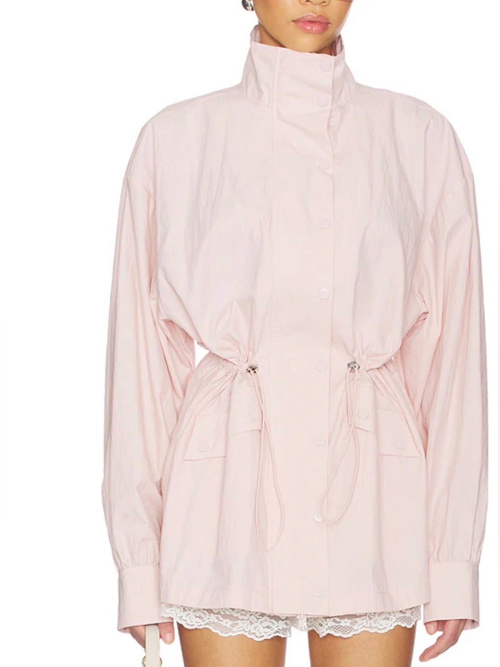 Light Pink Women's funnel neck Jacket